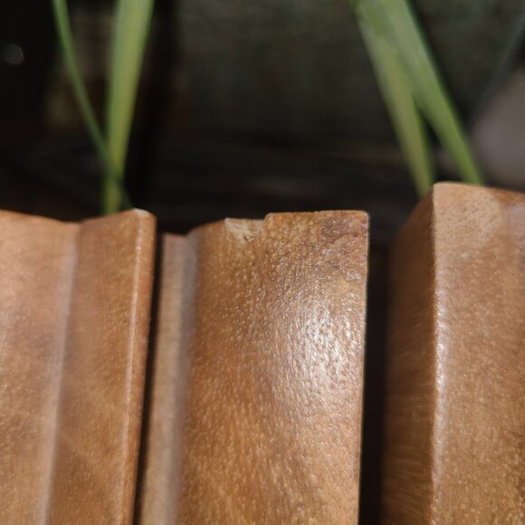 Wooden Bookends Wood  Hand Crafted Vintage Carved Tree 8" x 10" x 3" - Picture 6 of 11